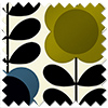 Orla Kiely Spot Flower Stem, Blue & Green - Roman Blind